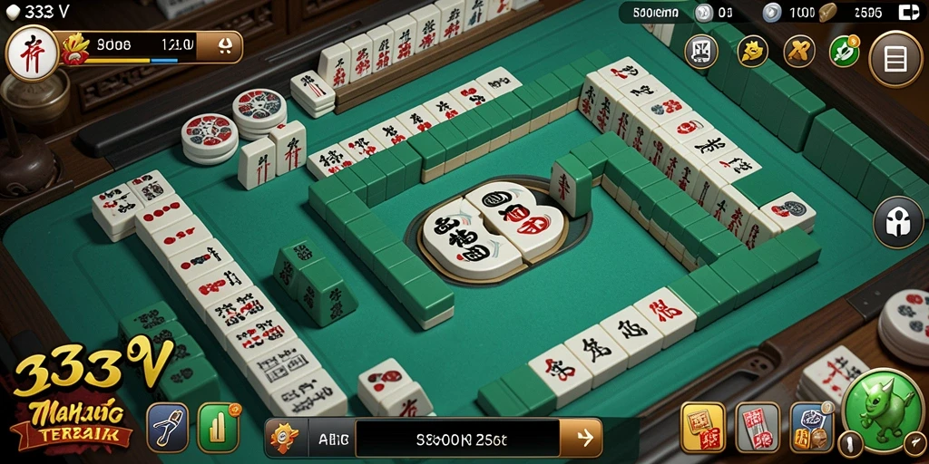 Screenshot gameplay <strong>333V</strong> menunjukkan suasana permainan Mahjong yang menakjubkan.