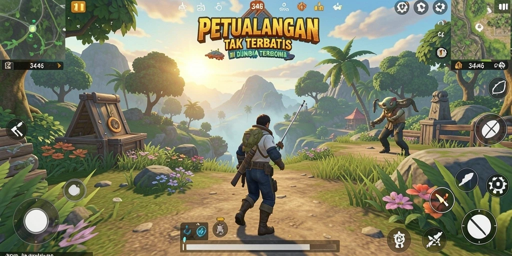 Tampilan aksinya yang seru di dunia terbuka 3446.