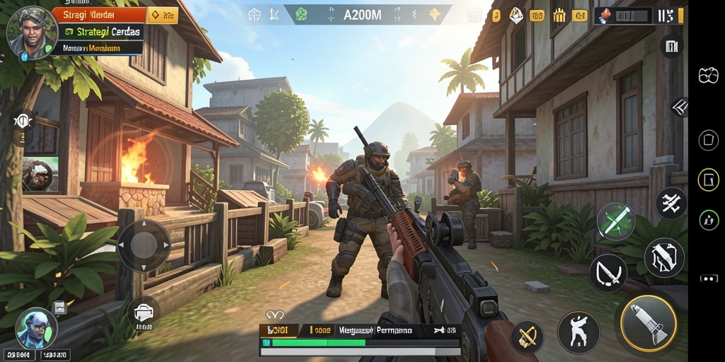 Tampilan exciting dari gameplay A200M dengan strategi menarik.