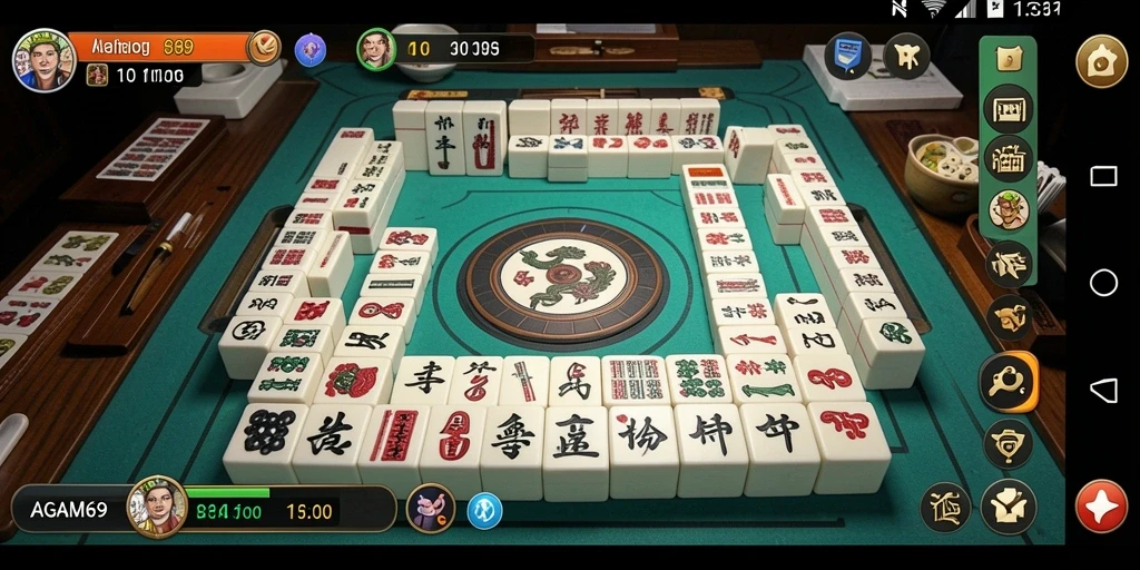 Screenshot AGAM69 menampilkan gameplay Mahjong yang seru dan interaktif.