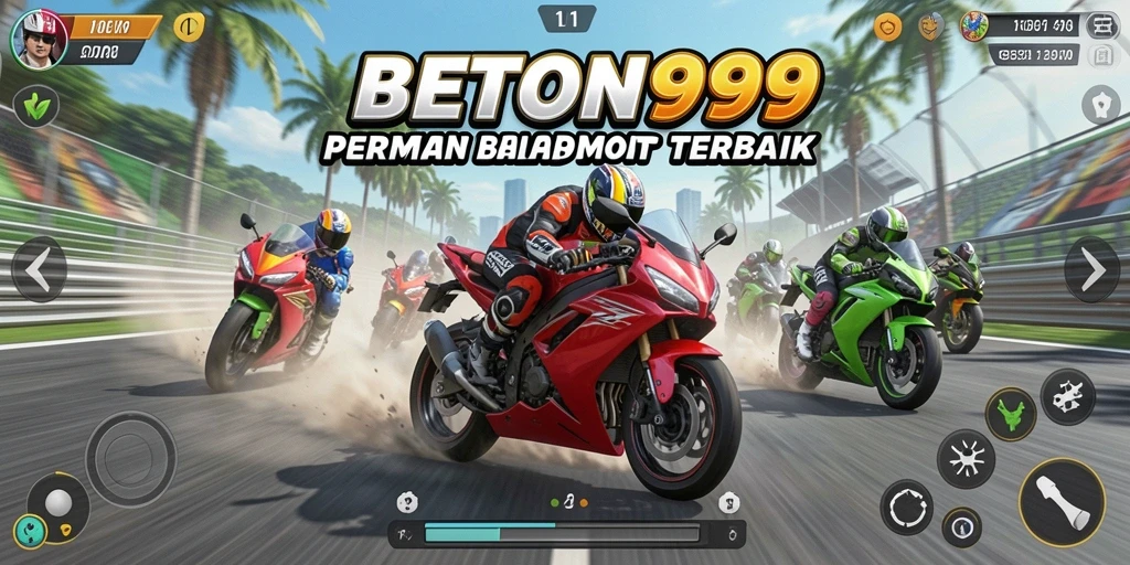 Tampilan gameplay balap motor yang menegangkan dan menarik