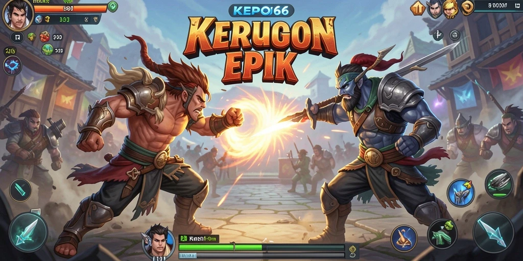 Screenshot utama KEPO66 menampilkan aksi pertarungan yang mendebarkan.