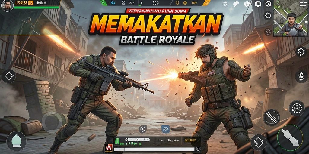 Gameplay LEDAK388 yang penuh aksi dan strategi dalam pertempuran Battle Royale.