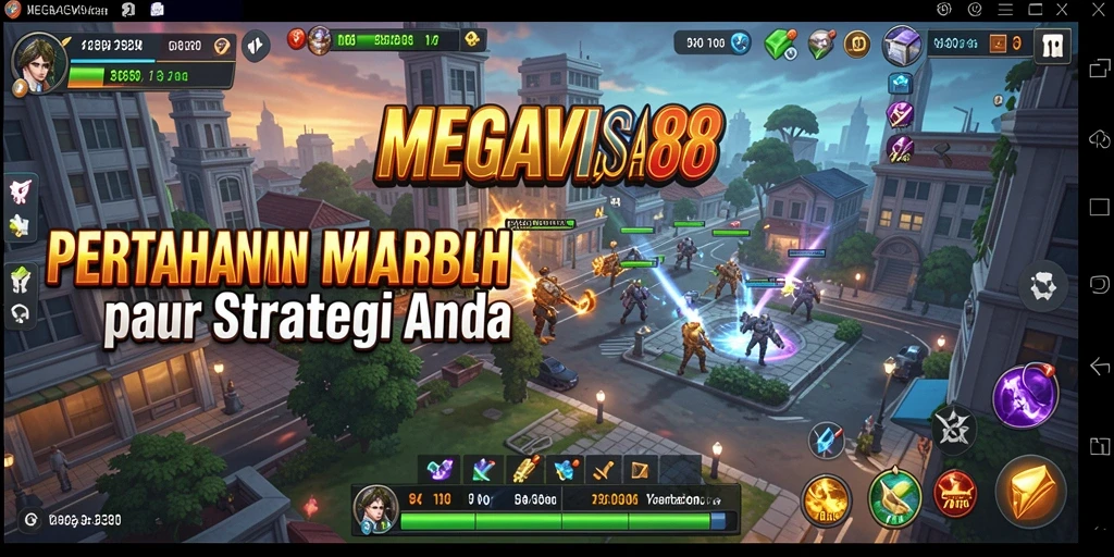Tampilan gameplay MEGAVISA88 dengan menara pertahanan yang strategis.