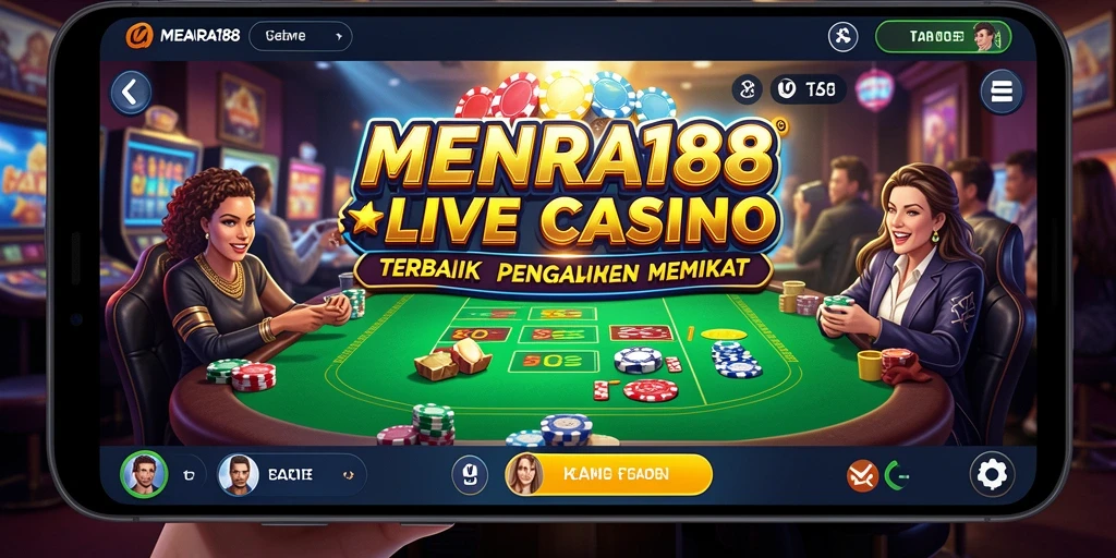 Screenshot MENARA188 menunjukkan dealer langsung dalam permainan yang mendebarkan.