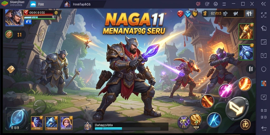 Screenshot utama NAGA11 menunjukkan aksi strategi mendebarkan dalam pertempuran.