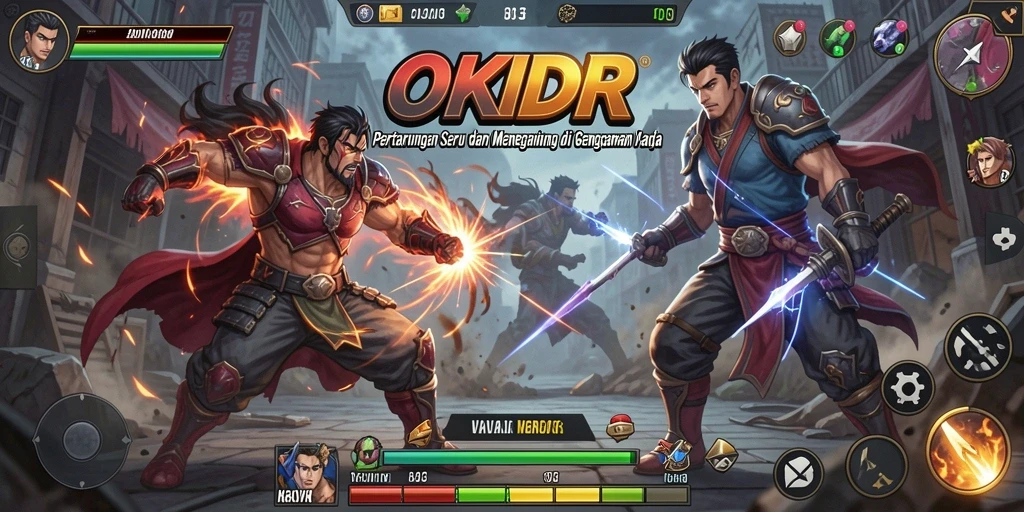 Screenshot gameplay OKIDR menampilkan aksi pertarungan yang mendebarkan.