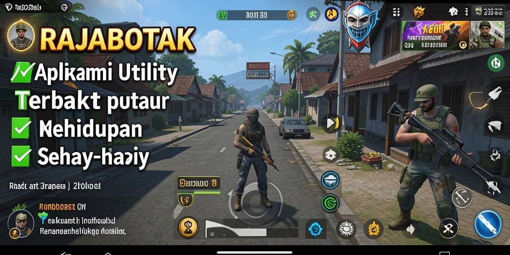 Tampilan utama aplikasi RAJABOTAK yang menampilkan semua fitur utilitas.