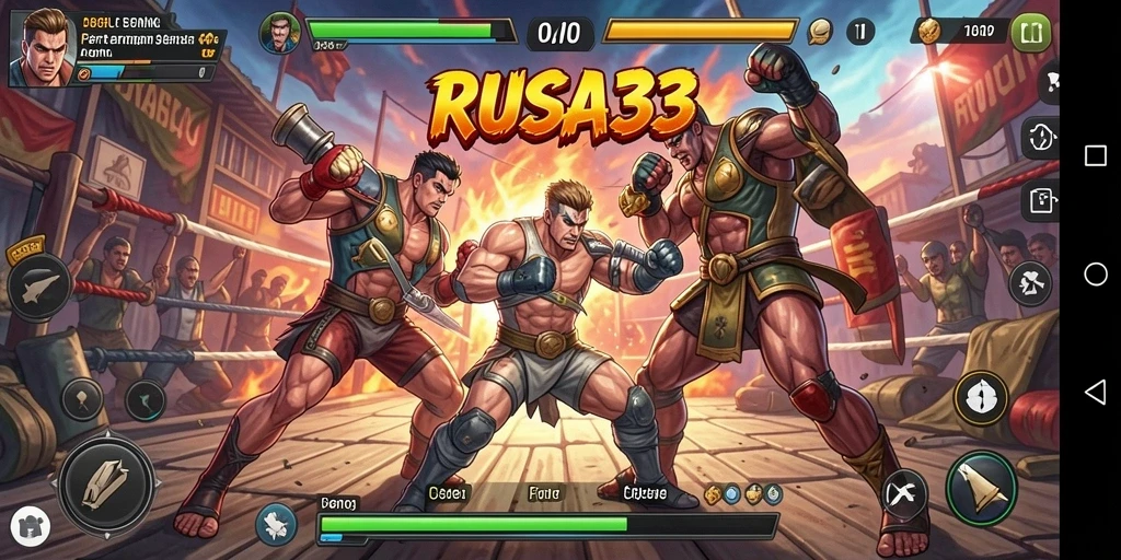Screenshot utama RUSA33 yang menampilkan gameplay pertarungan yang mendebarkan.
